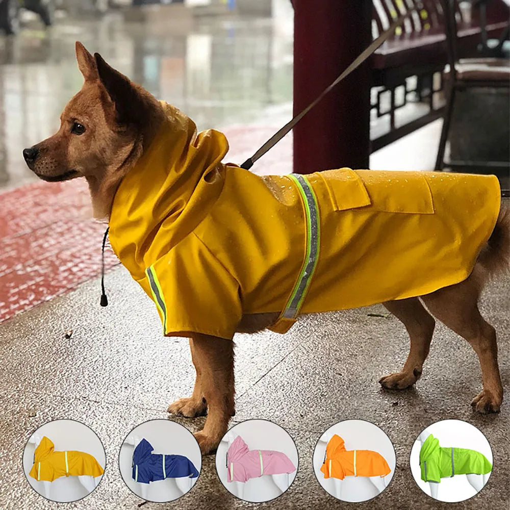 Pet Poncho Dog Raincoats Reflective Small Large Dogs Rain Coat Waterproof Jacket S-5XL Fashion Outdoor Breathable Puppy Clothes